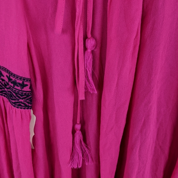 Altar'd State | Hot Pink Navy Boho Blouse-E78 - Picture 5 of 9